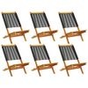 vidaXL Garden Chair Set of 6 Black
