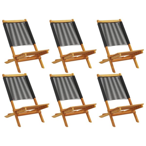 vidaXL Garden Chair Set of 6 Black