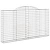 vidaXL Arched Gabion Basket 118.1x11.8x160/180" Galvanised Iron