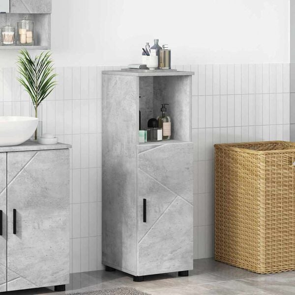 vidaXL Bathroom Cabinet Concrete Grey 11.81 x 13.78 x 37.40 in