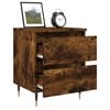 vidaXL Bedside Cabinet Set of 2 Smoked oak Engineered wood, iron Medium