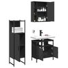 vidaXL Bathroom Cabinet Set Black Engineered Wood 3 Piece Set