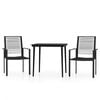 vidaXL Dining Set Black Powder-Coated Steel, Glass, PVC Hollow Rattan