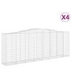 vidaXL Gabion Basket Set of 4 Silver Galvanized iron Extra Large