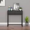 vidaXL Console Table Anthracite Steel Compact Adjustable Armrests