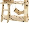 vidaXL Cat Tree Beige with paw prints Particle board, soft plush, sisal rope