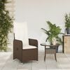 vidaXL Reclining Garden Chair Brown PE rattan, powder-coated steel Medium