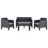 vidaXL Garden Lounge Set Anthracite Polypropylene 4 Piece Set