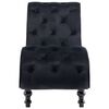 vidaXL Chaise Lounge Black Velvet Medium Ergonomic Modern Durable