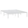 vidaXL Bed Frame White Powder-Coated Steel 63 x 79 in Bed Frame
