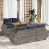 vidaXL 6 Piece Patio Sofa Set with Cushions Gray Poly Rattan