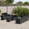 vidaXL Garden Sofa Set with Cushion 8 pcs Black Synthetic: Poly Rattan