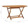 vidaXL Patio Table 62.9"x33.4"x29.5" Solid Acacia Wood