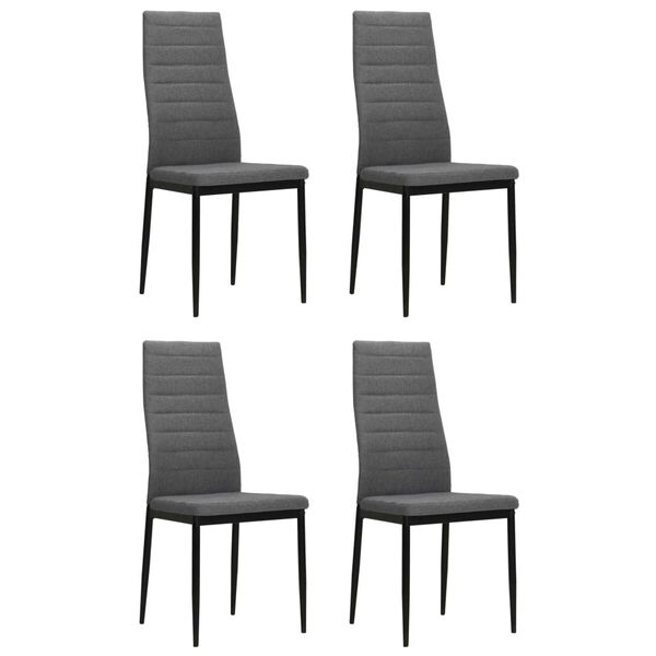 vidaXL Dining Chair Set of 4 Light Gray