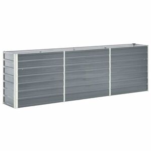 vidaXL Raised Bed Grey Galvanized Steel 94.5 x 15.7 x 30.3 in
