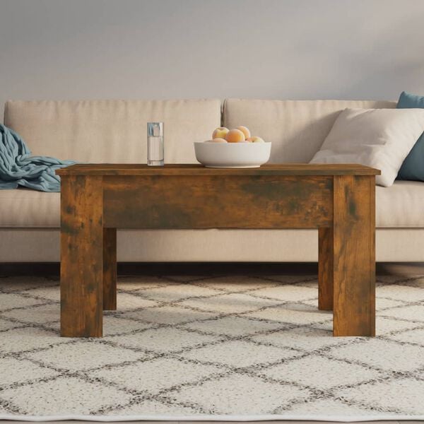 vidaXL Coffee Table Smoked Oak Engineered Wood 39.8 in x 19.3 in x 20.5 in