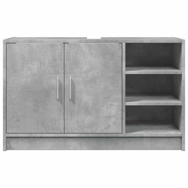 vidaXL Sink Cabinet Concrete gray Engineered wood Medium Sink Cabinet