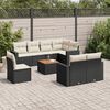 vidaXL Garden Sofa Set Black PE Rattan 9 Piece Modular Garden Sofa Set