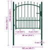 vidaXL Fence Gate with Spikes Steel 40.9x38.2" Green