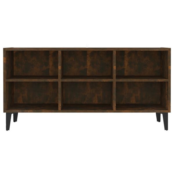 vidaXL TV Stand with Metal Legs Smoked Oak 40.7"x11.8"x19.7"