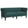 vidaXL Sofa Set Dark Green 100% Polyester, Plywood, Solid Wood