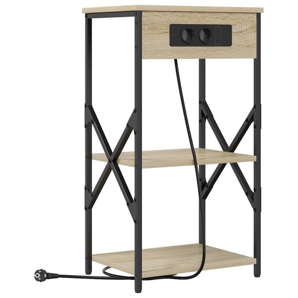 vidaXL Bedside Cabinet with Shelf Sonoma Oak 16.14 x 12.20 x 29.92 in