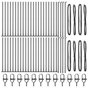 vidaXL Fence Post Other 52 pcs Grey 1.26 x 1.26 x 19.69 in Steel