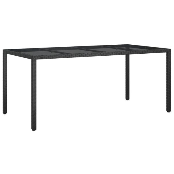 vidaXL Garden Table Black Poly rattan Large Durable Garden Table