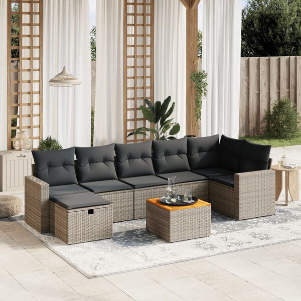 vidaXL Garden Sofa Set Grey