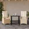 vidaXL Garden Dining Set Beige and Black
