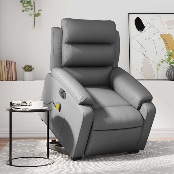 vidaXL Electric Stand Up Massage Recliner Chair Grey