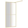vidaXL Walk-in Shower Wall with Clear ESG Glass Gold 39.4"x76.8"