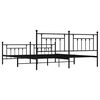 vidaXL Bed Frame Black Steel Full Bed Frame Rectangular Industrial