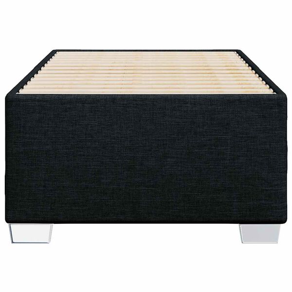 vidaXL Bed Frame Black Polyester Fabric, Plywood, Engineered Wood Twin