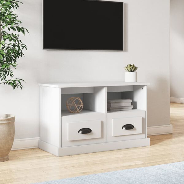 vidaXL TV Cabinet White Engineered Wood Medium TV Cabinet Rectangular