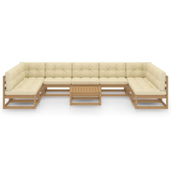 vidaXL Garden Lounge Set Honey brown, Cream