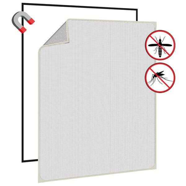 vidaXL Insect Screen White frame, Black mesh