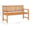 vidaXL Bench Brown Solid Teak Wood 3-Seater
