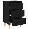 vidaXL Bedside Cabinet with Drawer Black Oak 15.75 x 13.78 x 27.17 in