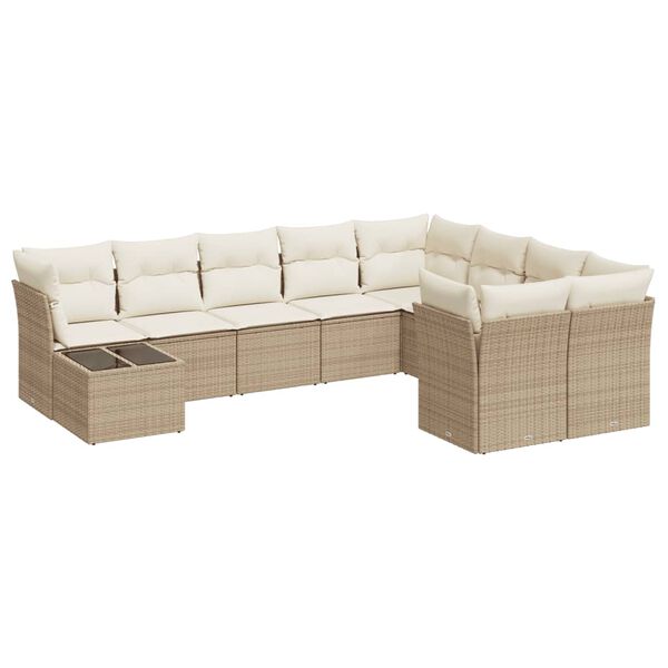 vidaXL Garden Sofa Set Beige, Cream White