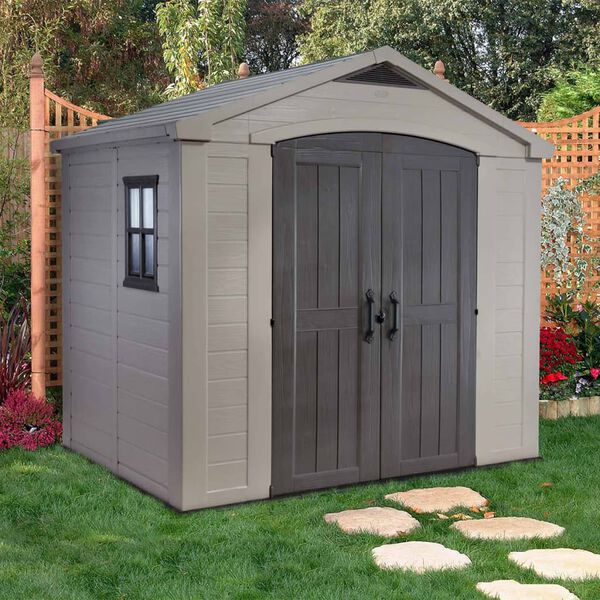 Keter Garden Storage Shed Beige Polypropylene with steel reinforcement
