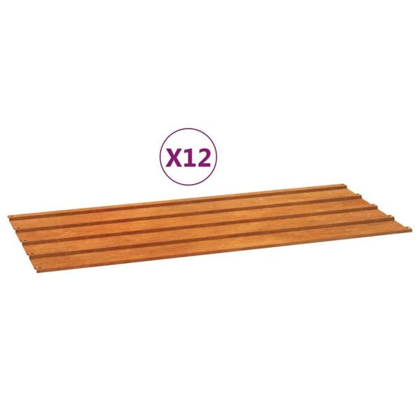 vidaXL Roof Panels 12 pcs Rusty 39.4"x17.3" Corten Steel