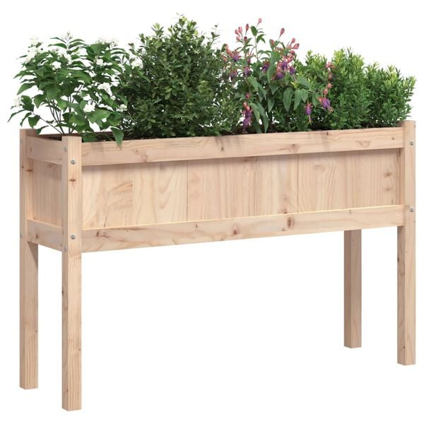 vidaXL Garden Planter Set of 2 Natural Wood Solid pine wood Large