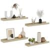 vidaXL Wall Shelf Set of 4 Sonoma Oak MDF 15.7 x 3.5 x 1.2 in Modern