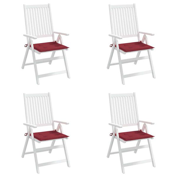 vidaXL Patio Chair Cushions 4 pcs Wine Red 15.7x15.7x1.6" Oxford Fabric