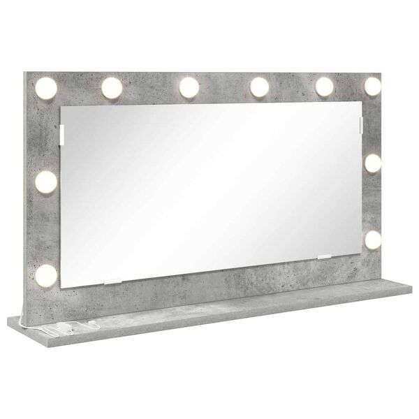 vidaXL Vanity Mirror with Mirror Concrete Grey 31.50 x 17.72 x 7.09 in