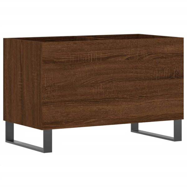 vidaXL Record Cabinet Brown oak Engineered wood, iron Small