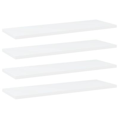 vidaXL Bookshelf Boards 4 pcs White 23.6"x7.9"x0.6" Engineered Wood