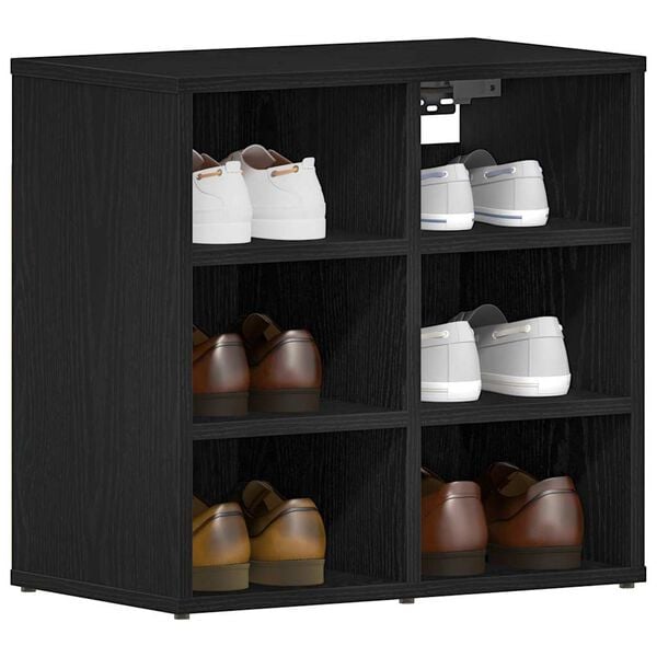 vidaXL Shoe Cabinet 2 pcs Black Oak 20.47 x 11.81 x 19.88 in
