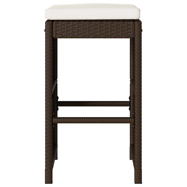 vidaXL Garden Bar Stool Set of 4 Brown, Cream white